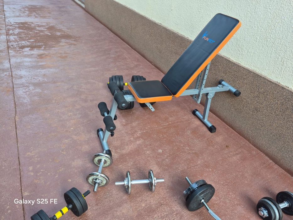 Banca Fitness cu Gantere si Bari