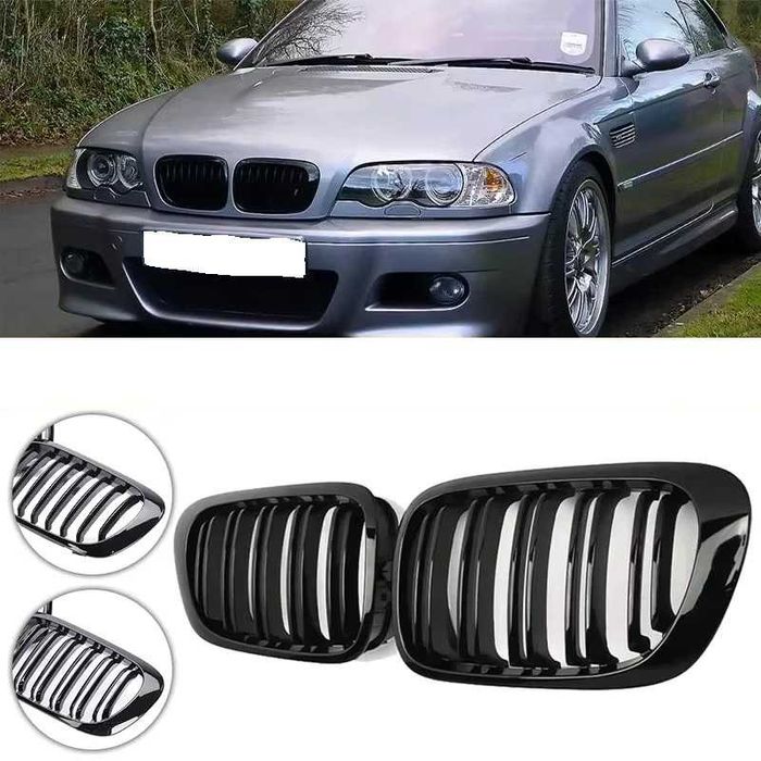 Grile Nari Duble Capota BMW E46 Cabrio Coupe Non Facelift 99-03, Negru