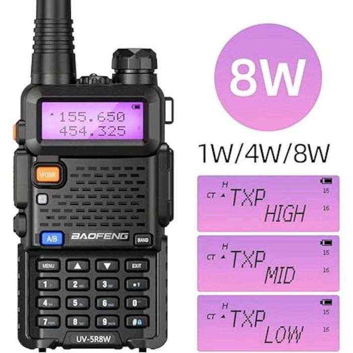 Двубандова,професионална радиостанция Baofeng UV-5R 8W Пълен комплект