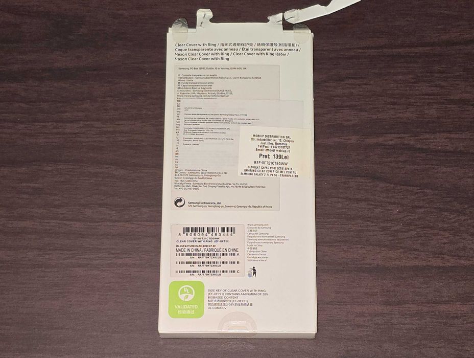 Husa originala Samsung Clear Cover with Ring Galaxy Z Flip 4 F721