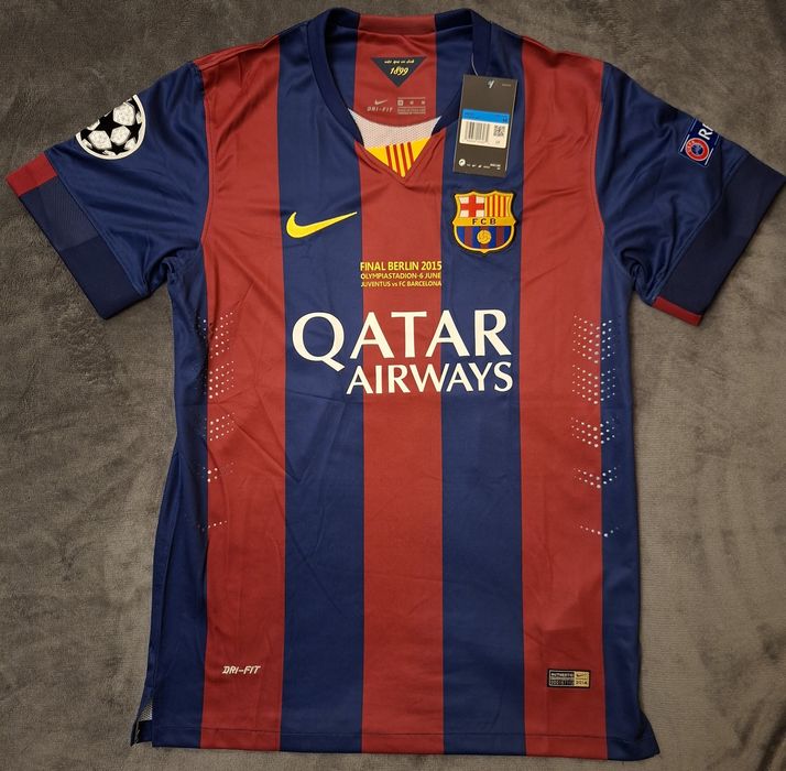 Tricou retro Messi 10 Barcelona UCL Finala 2015, măsura M, nou cu etichetă.