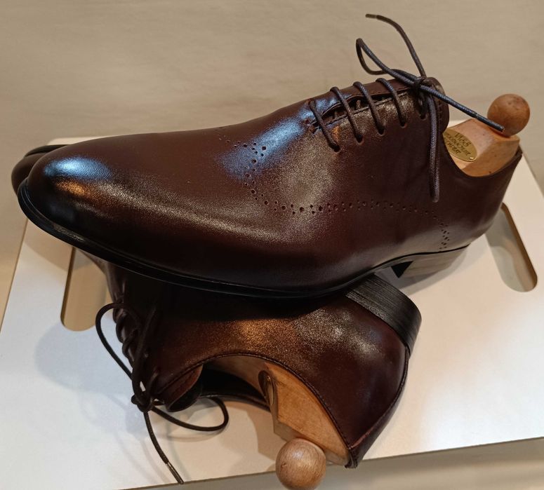 Pantofi wholecut 43 44 de lux Battisto Lasconi NOI piele naturala moal