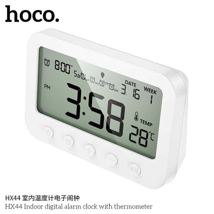 Hoco HX44 Электронный будильник с термометром и LCD-дисплеем