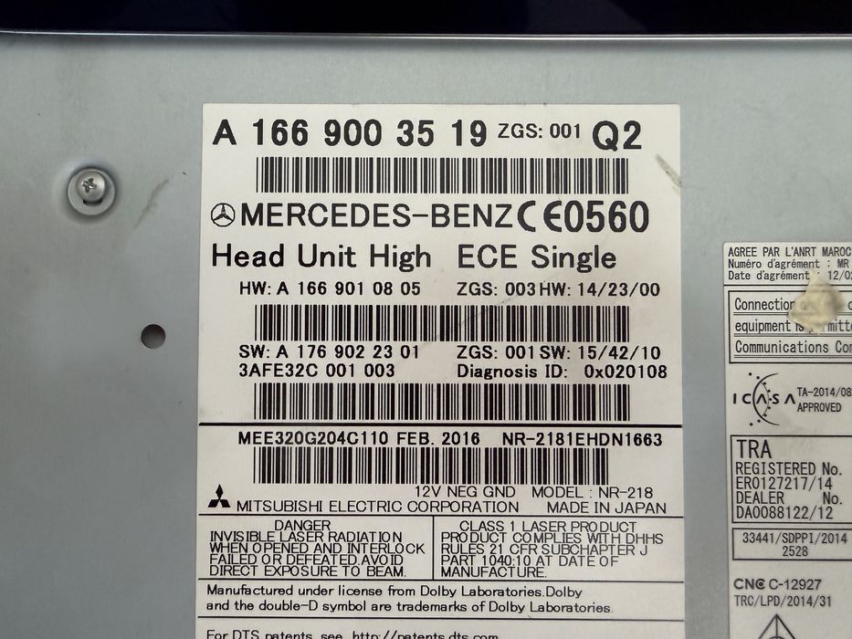 Unitate / Display Mercedes ML W166, GLE W292