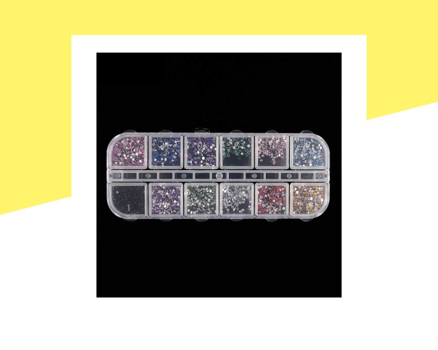 Разноцветни камъни/камъчета за декорации на нокти - 12 цвята