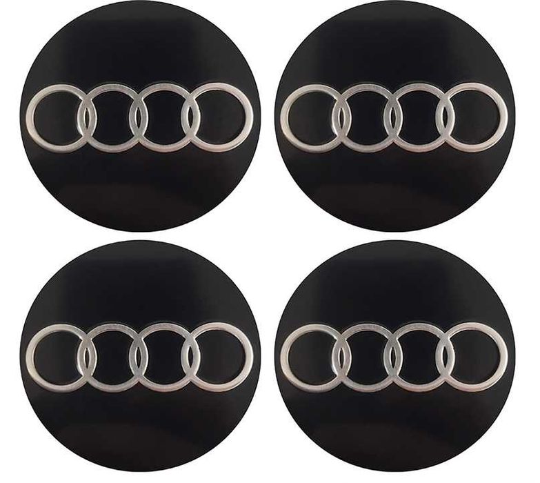 Алуминиеви стикери 65мм за тасове / за капачки за джанти / за Volkswagen VW Audi Renault Mazda Kia Subaru Hyundai Honda / нови самозалепващи емблеми