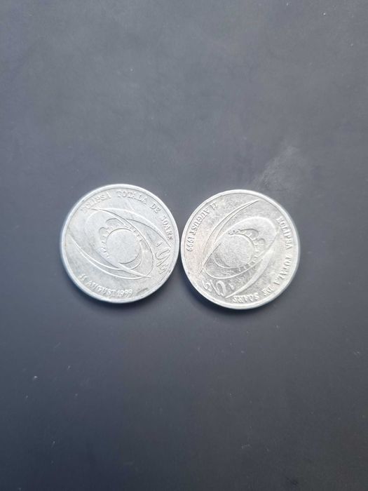 Monedă 500 lei eclipsa solara 1999