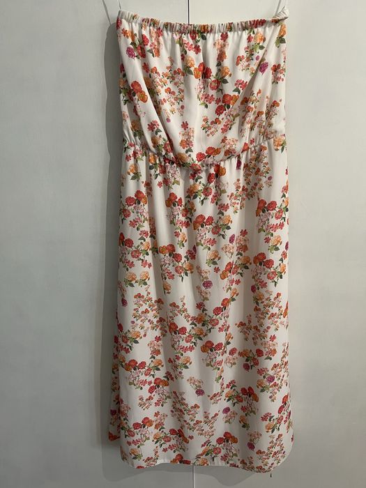 Rochie de vara cu model floral fara maneci marime M New Look