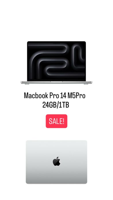 Macbook Pro M5 Pro 24GB/1TB/SILVER Mega Sale!