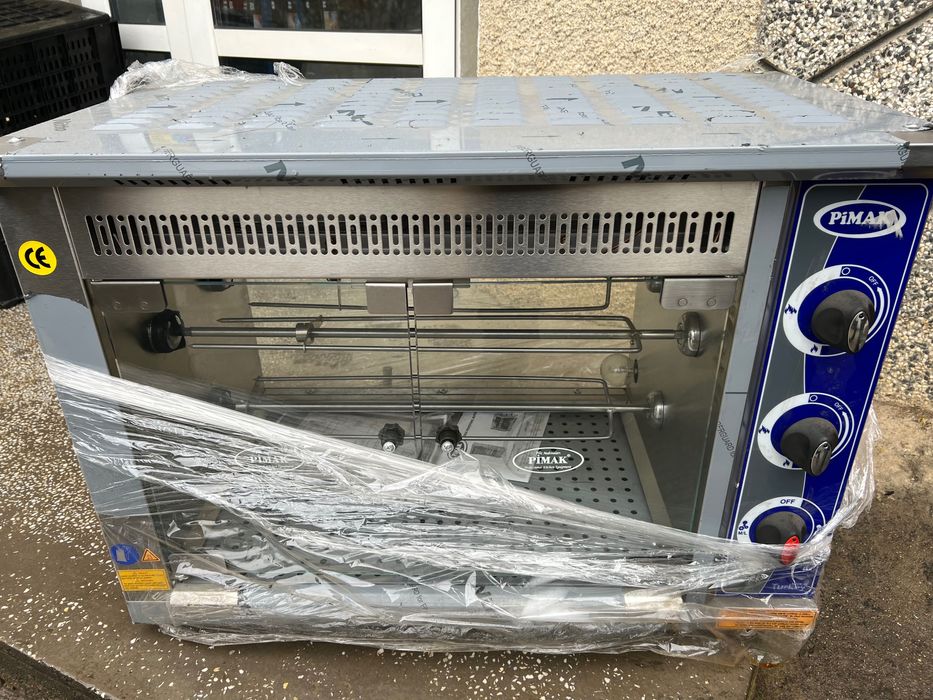 Професионален газов грил за пилета – 12 пилета – ЧИСТО НОВ