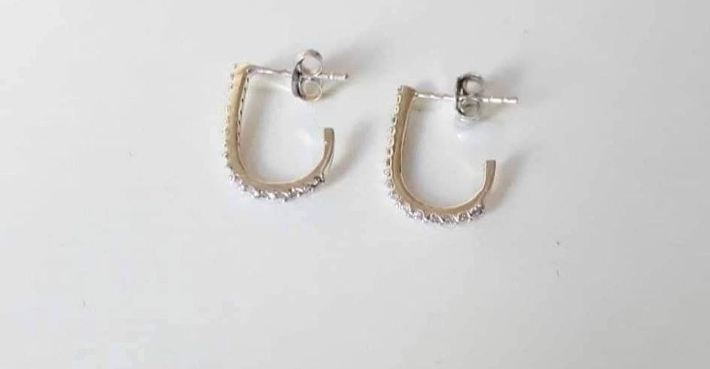 Cercei argint 925 cu pietre albe, copii