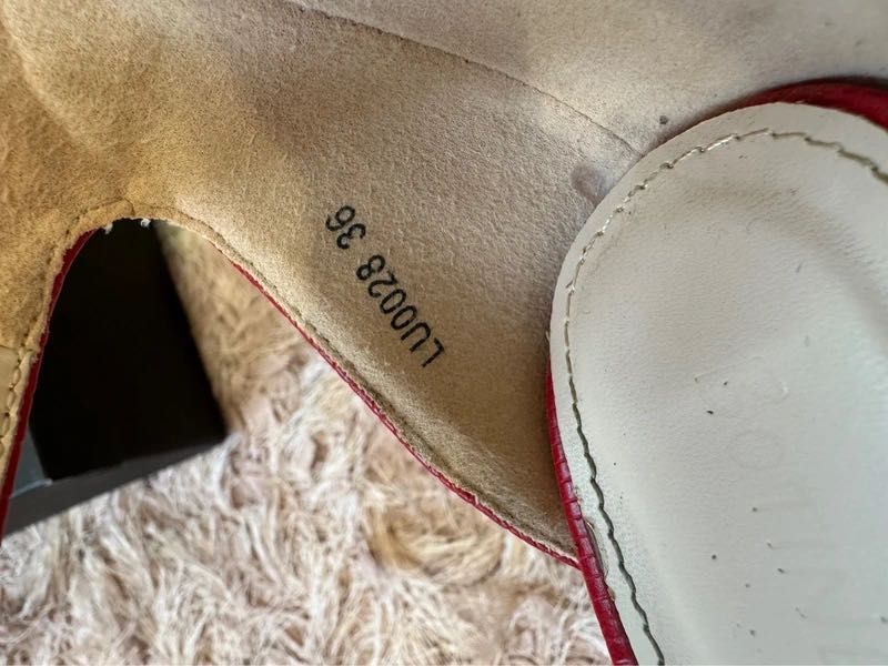 Sandale roșii elegante cu toc gros mărimea 36