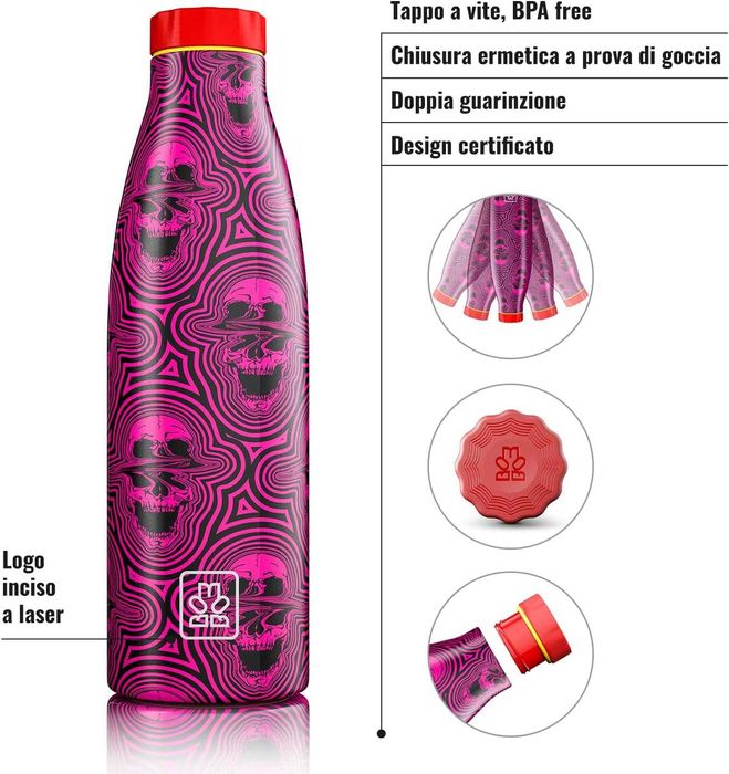 BBOOM Термо бутилка  с двойна стена, вакуумна изолация- 520 милилитра