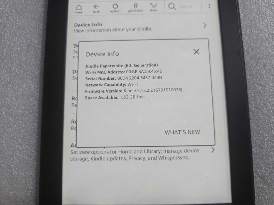 Kindle Paperwhite Generatia 6 DP75SDI 4GB Wi-Fi Ecran 6" E-Ink 212 ppi