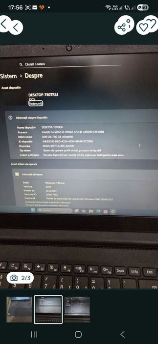 Lenovo, i3-1005G1, ram 8gb, ssd 256gb, bat 2h