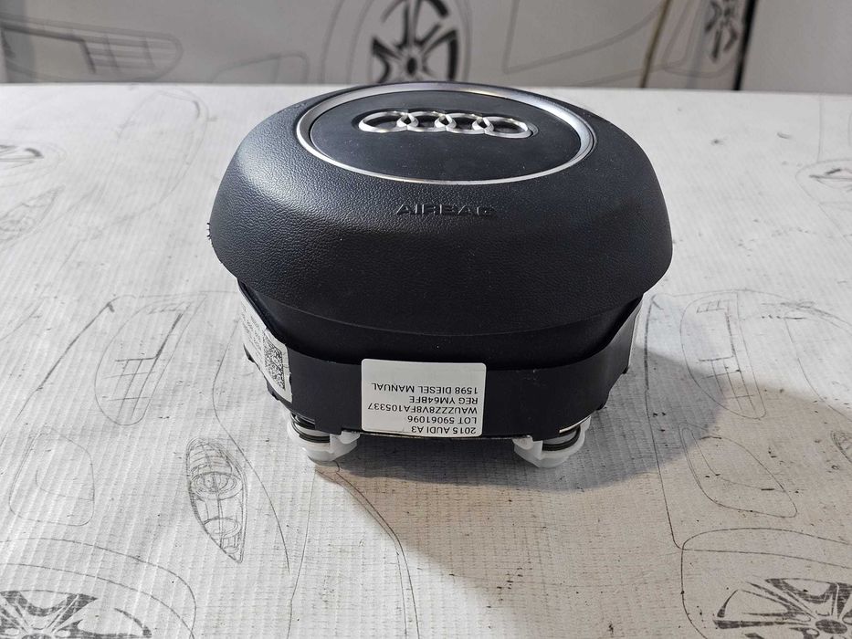 Airbag volan șofer Audi A3 8V 2012-2020 2015 1.6 TDI Cod OEM: 8V0880201BB (5E3)