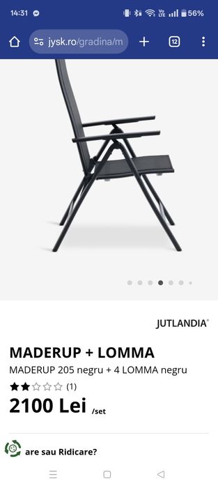 Set Masa de terasa + 4 scaune