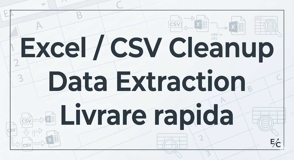 Curatare Excel CSV si extragere date din site-uri