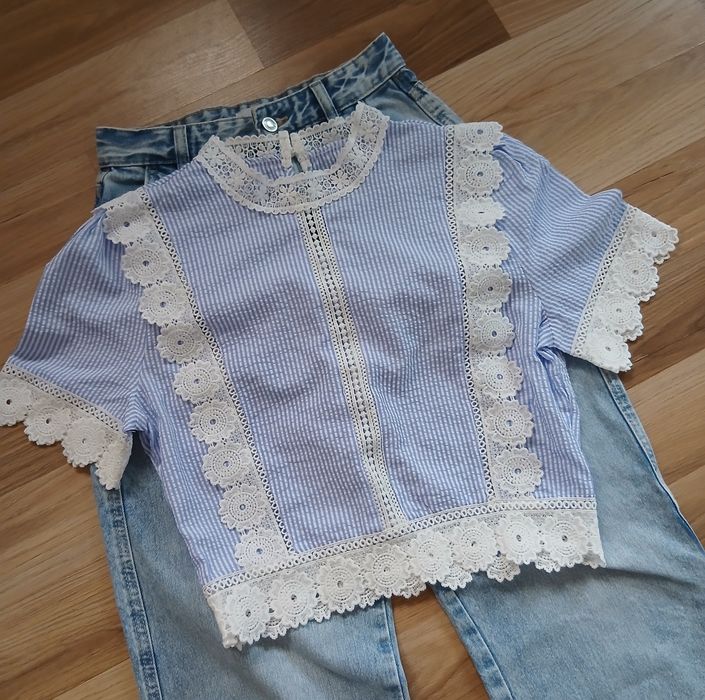 Top Nou Elegant cu detalii din dantelă fină