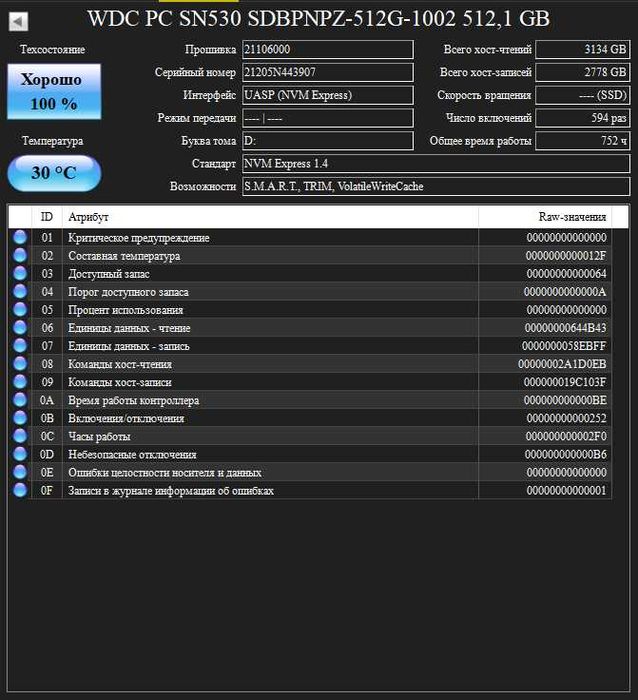 SSD Western Digital 512GB PC SN530 NVMe