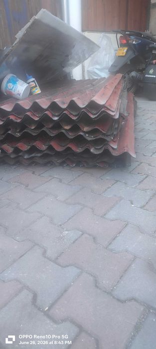 Lot Placi Ondulate Bituminoase Onduline Easyfix Rosu suprafata aprox 8x4m