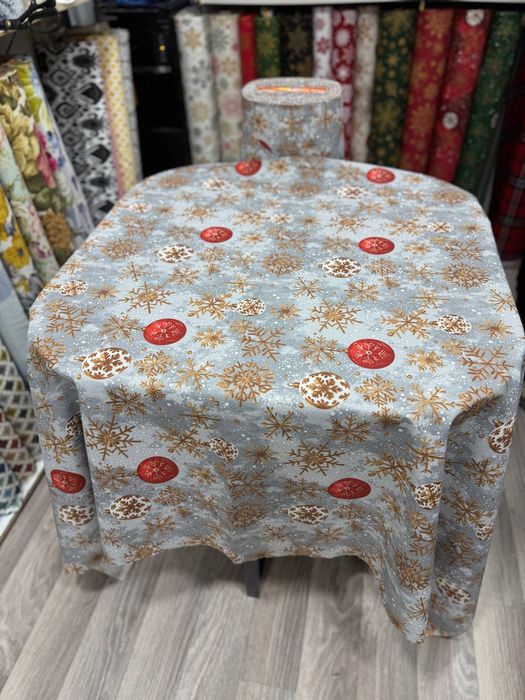 Новогодняя скатерть метражная