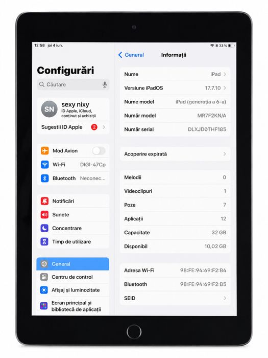 Apple iPad 6 (2018) 32GB Wi-Fi Space Gray – Stare foarte bună