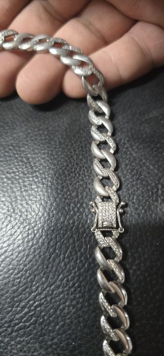 Set cuban argint lant si brățară