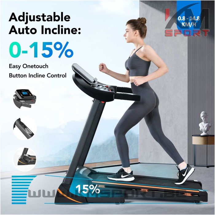 Нова масивна електрическа бягаща пътека с ел. регул.наклон/2г.гаранция