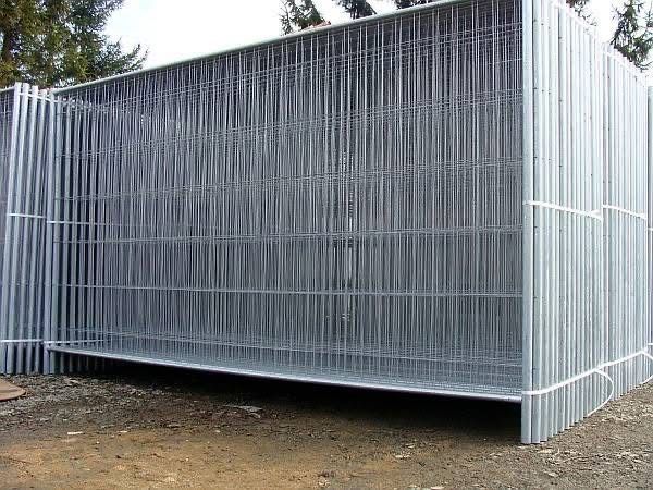 Gard mobil provizoriu imprejmuire santier, talpa beton, cleme