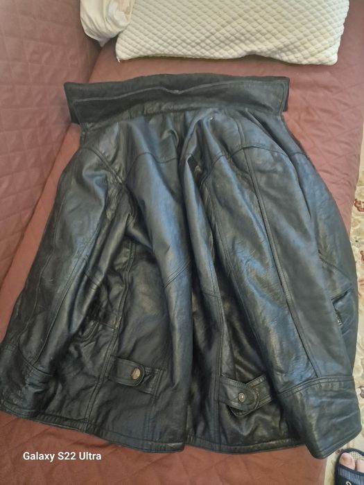 Geaca piele lungă