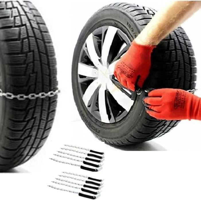 вериги за сняг метални 10 броя тип прешлен подходящи за гуми от 13 ...