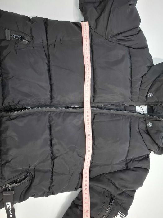 Черно  дълго ватирано яке