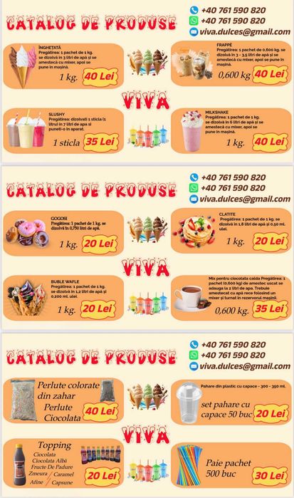 Praf de inghetata se amestecă fără colco și face 10 litri licid