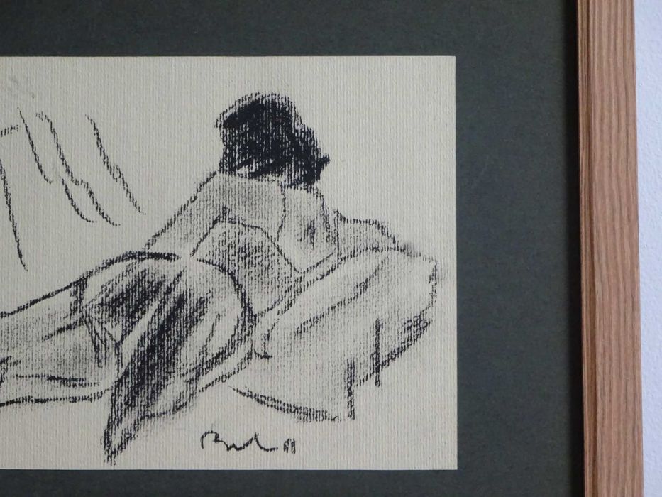 Corneliu Baba, ’Contemplare’| Tablou vechi, carbune pe hartie