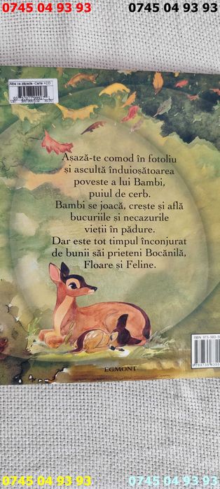 carte carti Bambi Walt Disney fara CD arata ca noua