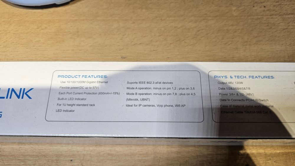 Injector poe gigabit Extralink