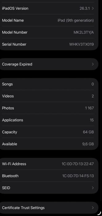 Ipad 9th generation Wi-Fi