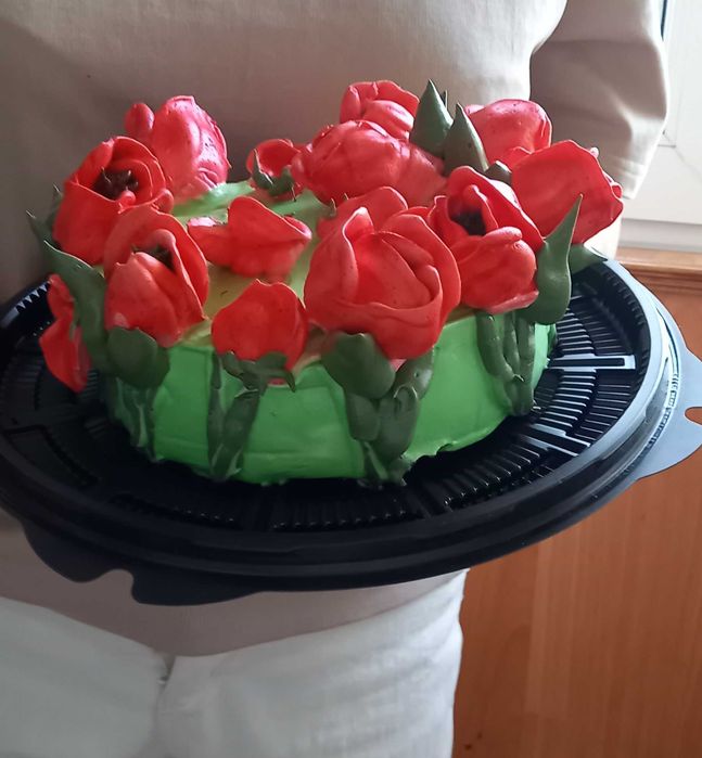 Тортик с тюльпанами