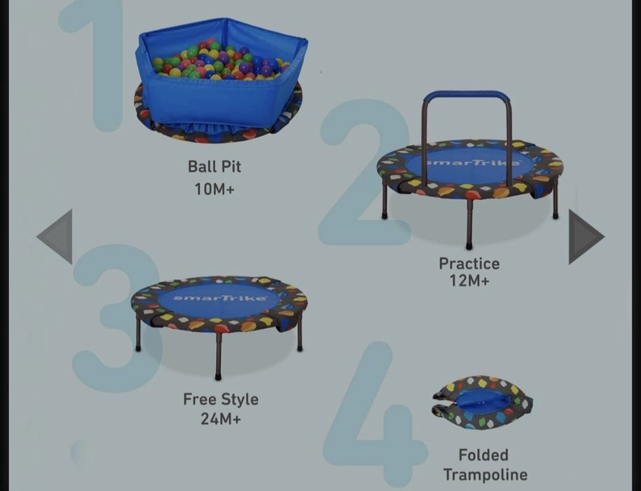 Детски батут за игра-трамплин 3в1 Smart Trike 90см