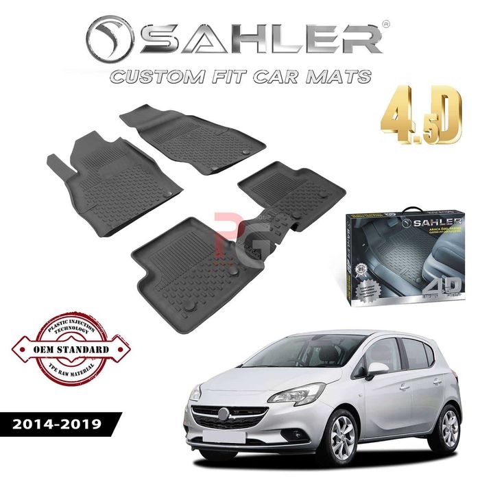 Гумени стелки за Opel Corsa E 2014-2019 / Опел Корса / тип леген / висок борд
