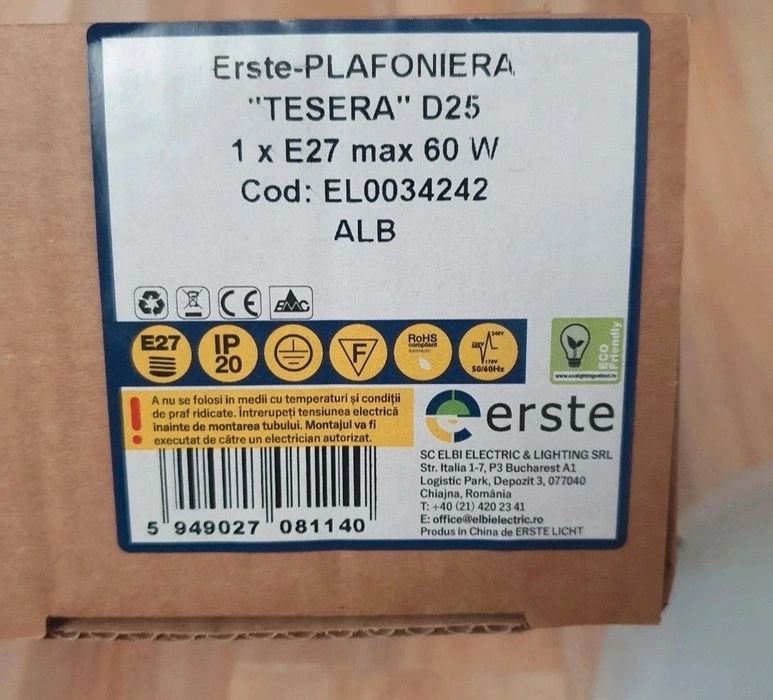 Aplică perete/tavan 1*E27
