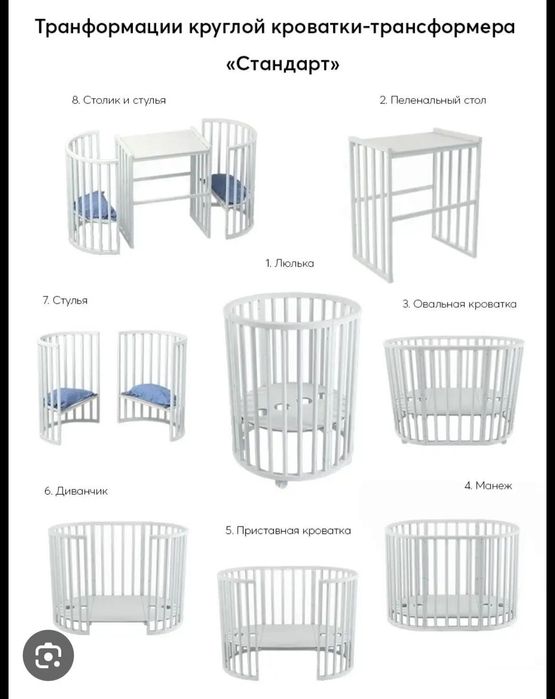 Продам детскую кровать трансформер 7в 1