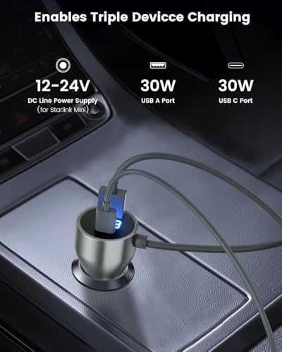 Нов Захранващ адаптер за Starlink Mini 12V-24V дигитален дисплей кола