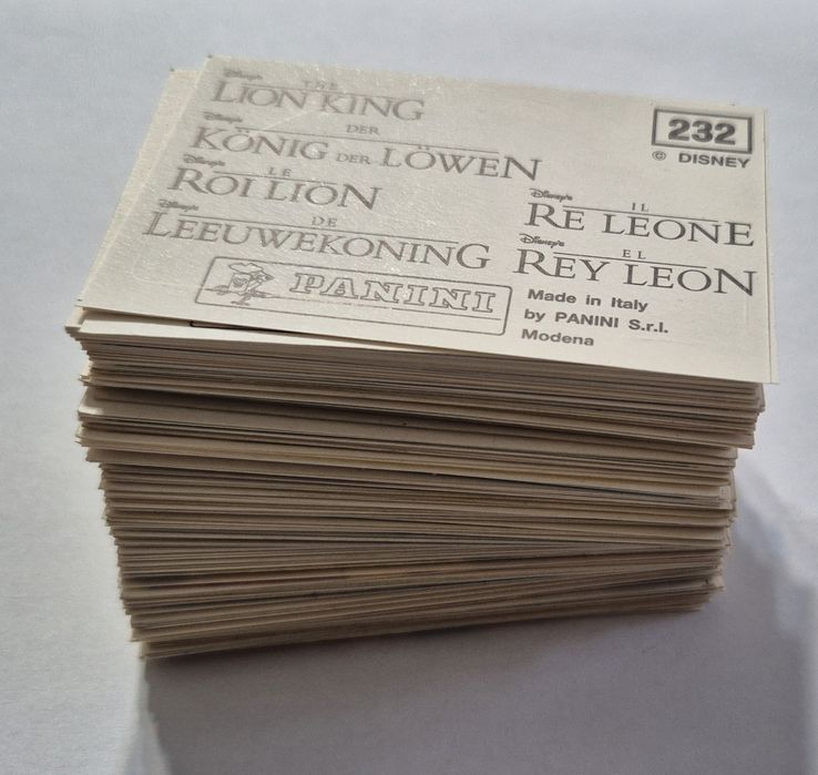 Set complet 232 stickere Album Panini The Lion King 1994