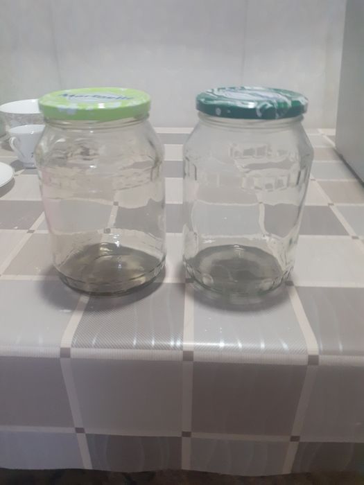 Литровые банки с крышкой. 1литрлык крышкасы менен. Таза.