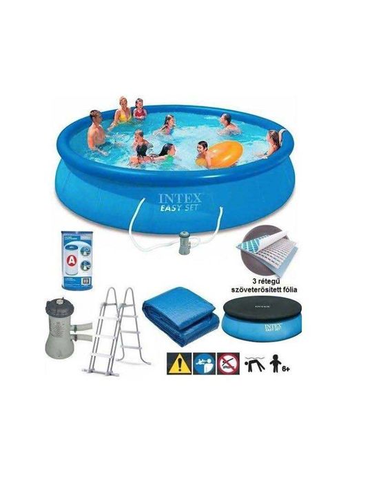 НОВ БАСЕЙН INTEX - D 457 cм., дълбочина 122 см. - с надуваем ринг