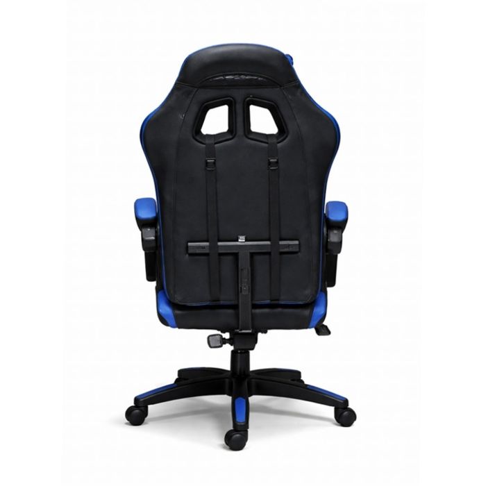 Ергономичен геймърски стол с масажна функция и поставка за крака – чер