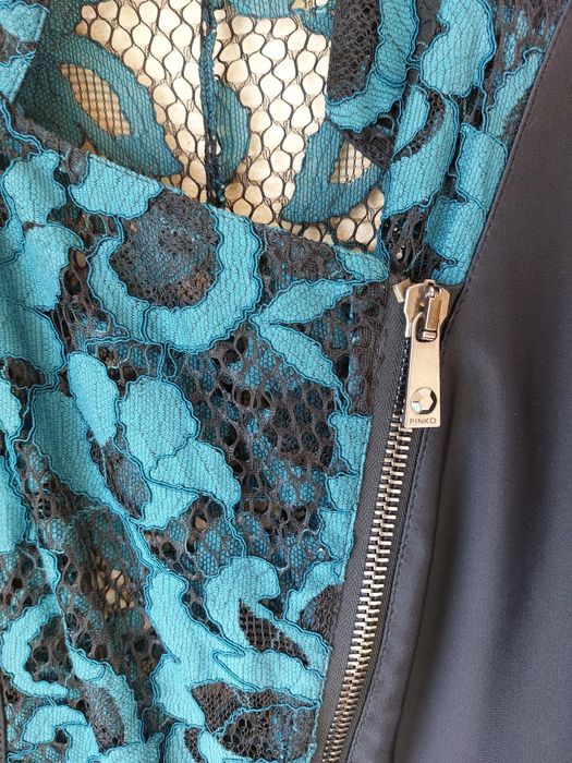 Сако Pinko в черно и тюркоаз