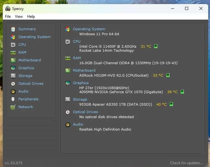 PC gaming Intel® i5 11400F/ GTX 1070 8GB/ 16 Gb RAM ddr 4/ SSD 1TB